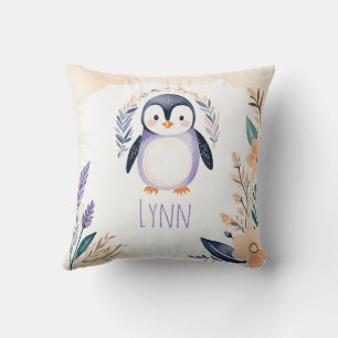 Aangepaste Baby Pinguïn Kussen Boho Floral Design