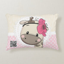 Aangepaste Baby roze Giraffe Access Pillow