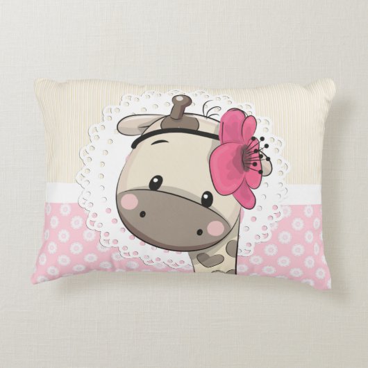 Aangepaste Baby roze Giraffe Access Pillow Accent Kussen (Achterkant)
