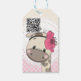 Aangepaste Baby roze Giraffe CadeauLabels