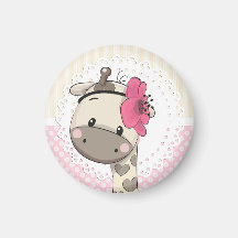 Aangepaste Baby roze Giraffe Magnet