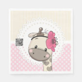 Aangepaste Baby roze Giraffe Papier servetten (Voorkant)