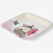 Aangepaste Baby roze Giraffe papieren Borden Bordje (Gebogen)