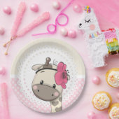 Aangepaste Baby roze Giraffe papieren Borden Papieren Bordje (Feest)