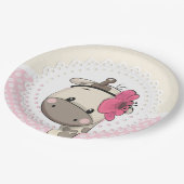 Aangepaste Baby roze Giraffe papieren Borden Papieren Bordje (Gekanteld)