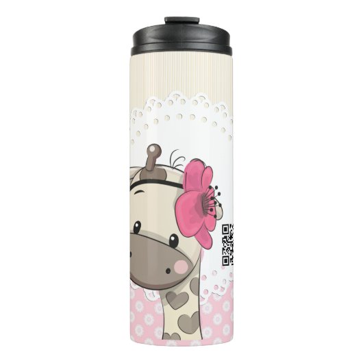 Aangepaste Baby roze Giraffe pijler Thermosbeker (Voorkant)
