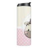 Aangepaste Baby roze Giraffe pijler Thermosbeker (Gedraaid links)