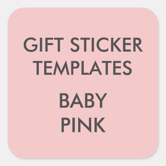 Aangepaste BABY ROZE VIERKANT Grote Gift Stickers (Voorkant)