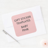 Aangepaste BABY ROZE VIERKANT Grote Gift Stickers (Envelop)
