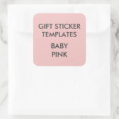 Aangepaste BABY ROZE VIERKANT Grote Gift Stickers (Tas)