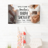 Aangepaste baby shower 2 foto welkombanner spandoek (Insitu)