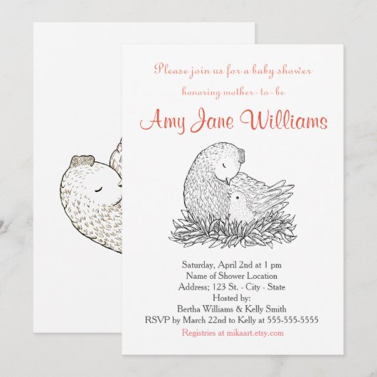 Aangepaste Baby shower baby shower Uitnodiging (Voorkant / Achterkant)