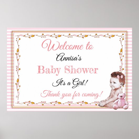 Aangepaste Baby shower banner Poster (Voorkant)