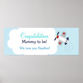 Aangepaste Baby shower banner voor vliegtuigvliegt Poster (Voorkant)