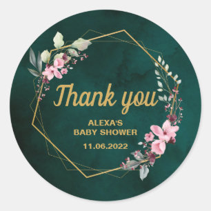 Aangepaste baby shower bedankje ronde sticker