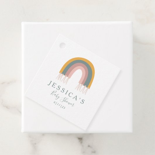 Aangepaste Baby shower Boho Rainbow Minimalist ged Bedankjes Labels (In situ)