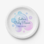 Aangepaste baby shower borden met zeepbellenontwer papieren bordje (Voorkant)