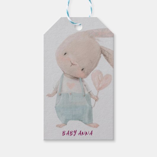Aangepaste baby shower cadeautags – Persoonlijk  Cadeaulabel (Voorkant)