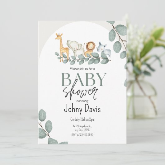 Aangepaste Baby shower Celebration Uitnodiging (Staand voorkant)