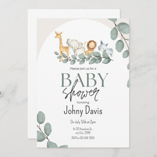 Aangepaste Baby shower Celebration Uitnodiging (Voorkant / Achterkant)