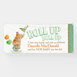 Aangepaste baby shower circus eenwielige neushoorn spandoek