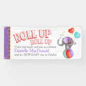 Aangepaste baby shower circus olifant art banner (Horizontaal)