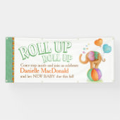 Aangepaste baby shower circus olifant art banner (Horizontaal)