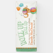 Aangepaste baby shower circus olifant art banner (Verticaal)