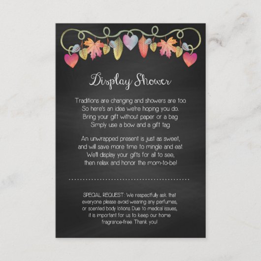 Aangepaste Baby shower Display Card Informatiekaartje (Voorkant)