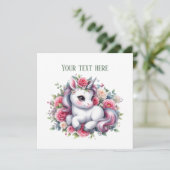 Aangepaste baby shower eenhoorn kaart (Staand voorkant)