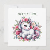 Aangepaste baby shower eenhoorn kaart (Voorkant)