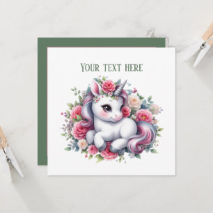 Aangepaste baby shower eenhoorn  kaart