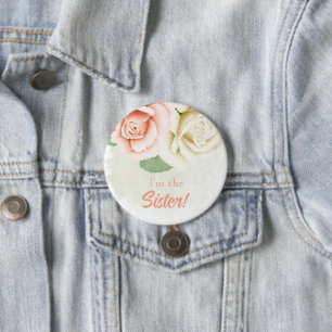 Aangepaste baby shower feest Ik ben de zus knop Ronde Button 7,6 Cm