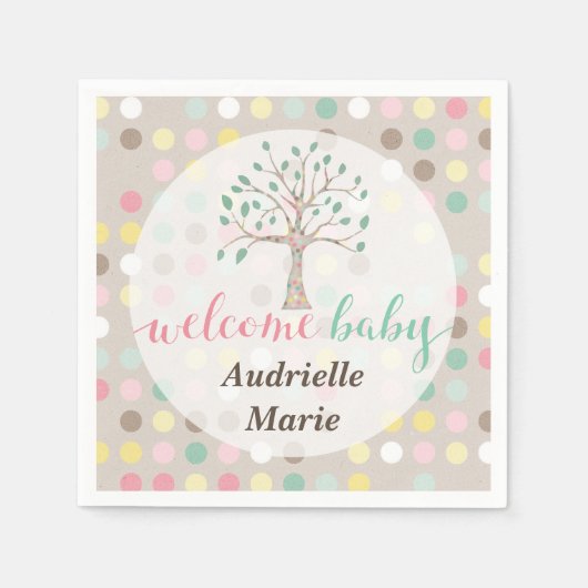 Aangepaste Baby shower liefde groeit in onze stamb Servet (Voorkant)