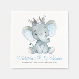 Aangepaste Baby Shower met Olifant Jongen Servet