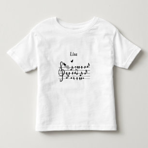 Aangepaste baby shower muziek vogel noten aandenke kinder shirts