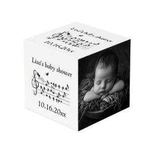 Aangepaste baby shower muziek vogel noten aandenke kubus