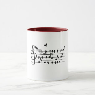 Aangepaste baby shower muziek vogel notities aande mok
