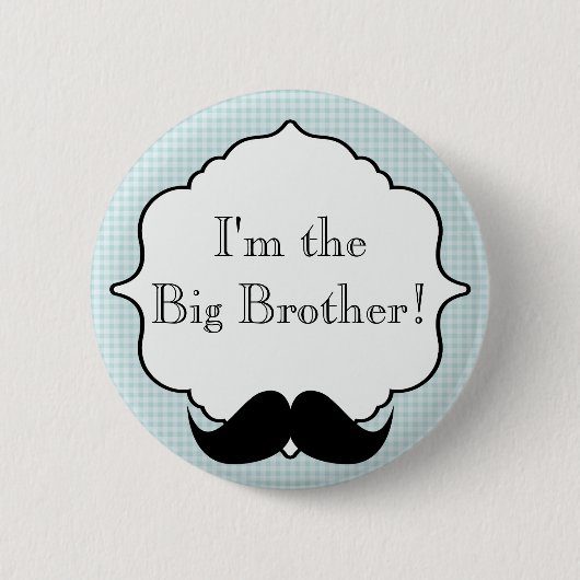 Aangepaste Baby shower Partij I de Big Brother But Ronde Button 5,7 Cm (Voorkant)