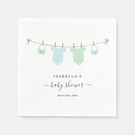 Aangepaste Baby shower-tweelingplaten Servet (Voorkant)