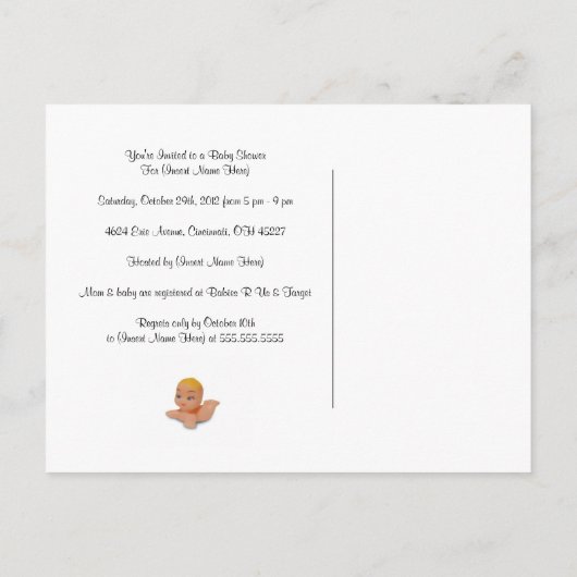 Aangepaste Baby shower Uitnodiging voor Jongen of  (Achterkant)