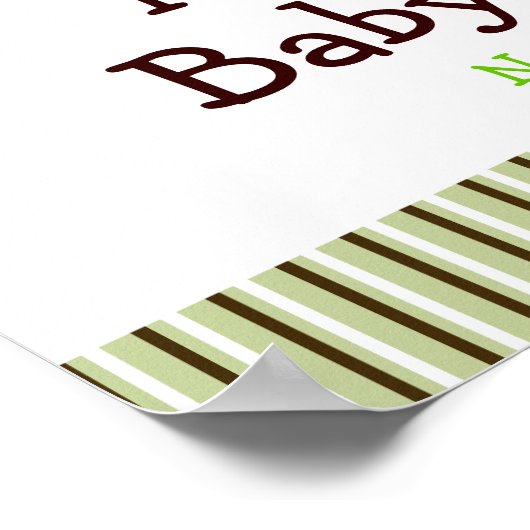 Aangepaste Baby shower voor groene stip Poster (Hoek)
