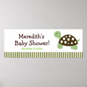 Aangepaste Baby shower voor groene stip Poster