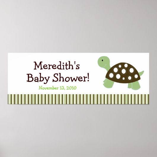 Aangepaste Baby shower voor groene stip Poster (Voorkant)