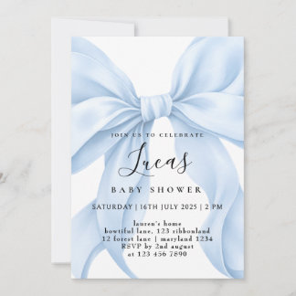 Aangepaste baby shower voor jongen in het blauw kaart