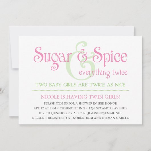 Aangepaste Baby shower voor  op suiker en specerij Kaart (Voorkant)