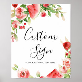 Aangepaste Baby shower voor zomerfruit en groenerv Poster