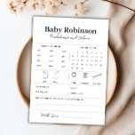 Aangepaste Baby shower voorspellingen en advies Ka Kaart<br><div class="desc">Introductie van onze Gender-Neutral Custom Baby shower Predictions and Advice Kaart - de perfecte aanvulling op uw moderne en minimalistische baby shower! Dit unieke baby shower spel en activiteit is ontworpen om een vleugje plezier en anticipatie toe te voegen aan uw feest. Met onze instant download optie, kunt u snel...</div>