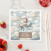 Aangepaste Baby showers servetten Teddy Bear Pilot (Insitu)