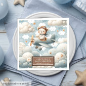 Aangepaste Baby showers servetten Teddy Bear Pilot